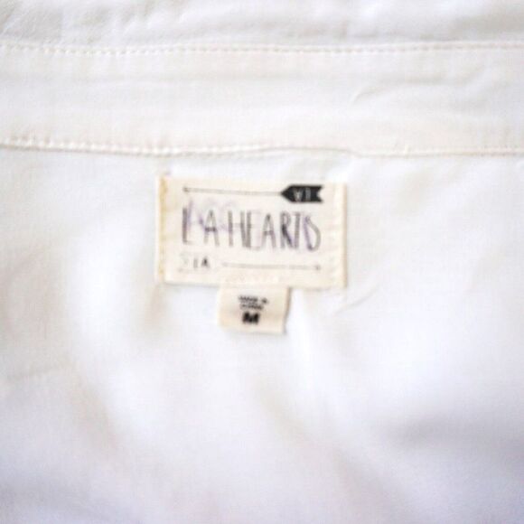 Pacsun LA Hearts Boyfriends Shirt White Button Down Oversized Sz M Paper Thin - Picture 9 of 10